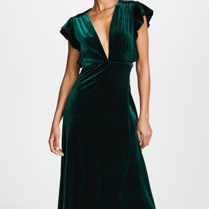 Misa Green Velvet Caroline Dress